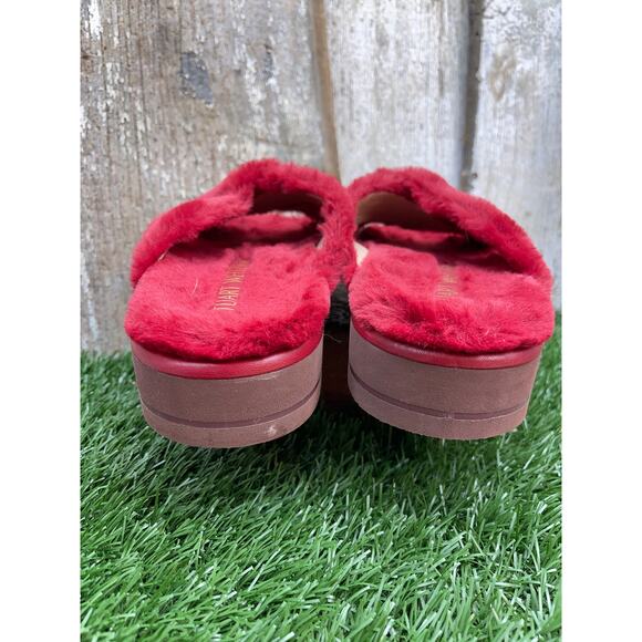 Stuart Weitzman Roza Lift Slide Chill Sandals Slippers Faux Fur Women's 8.5B - Picture 5 of 9
